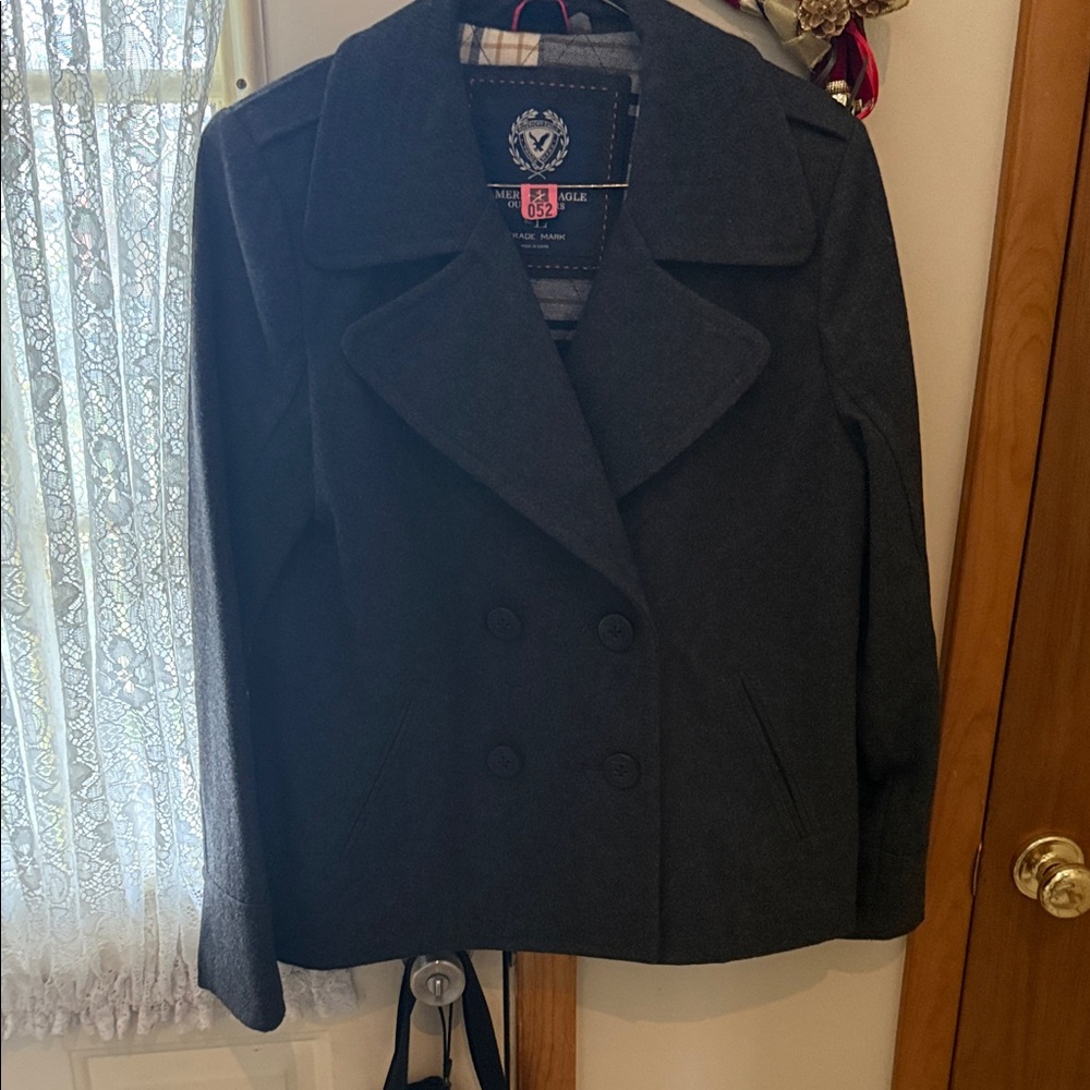 American Eagle Outfitters Charcoal Pea Coat